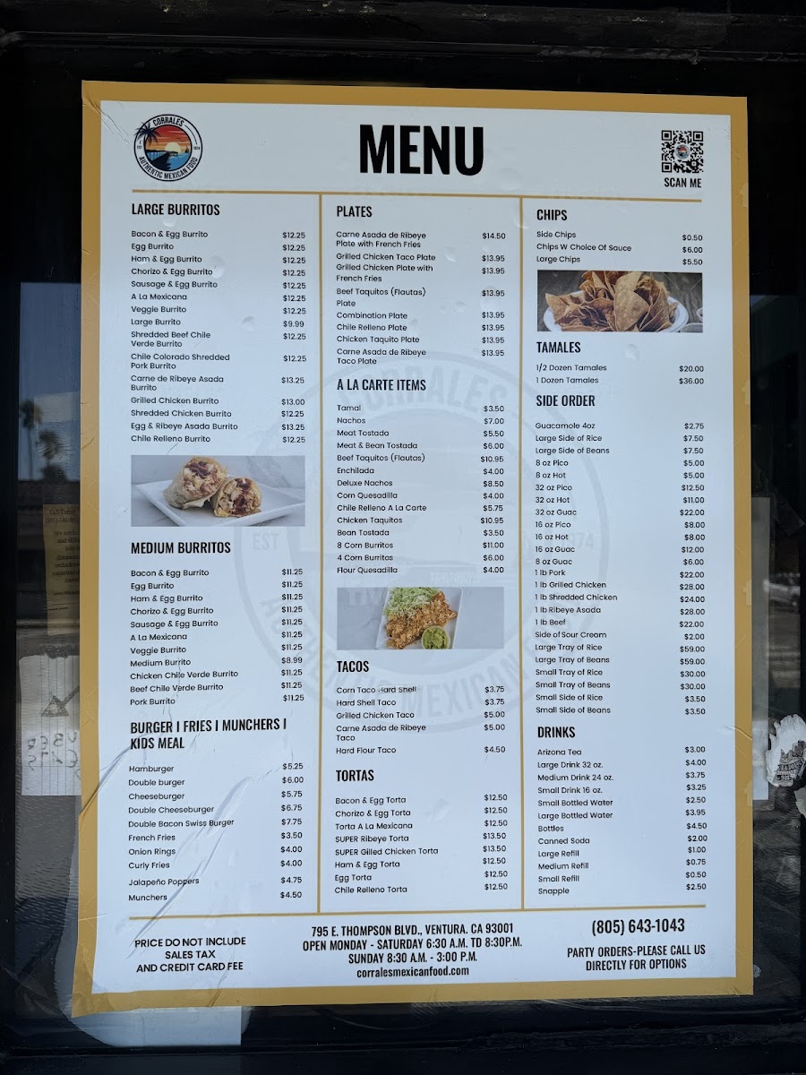 Corrales Mexican Food Menu - Image 2
