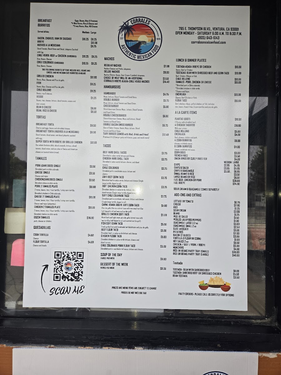 Corrales Mexican Food Menu - Image 3