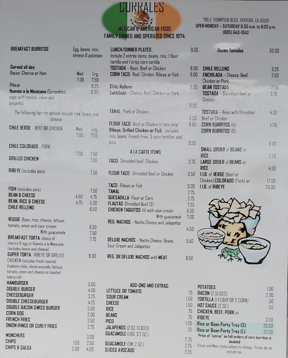 Corrales Mexican Food Menu - Image 5