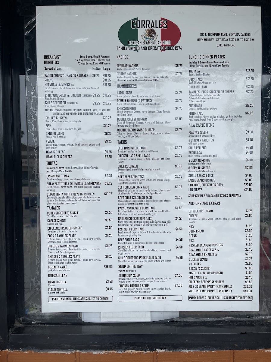 Corrales Mexican Food Menu - Image 6